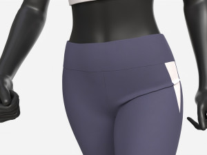 Female Mannequin in Sport Clothes in Action 3D Model
