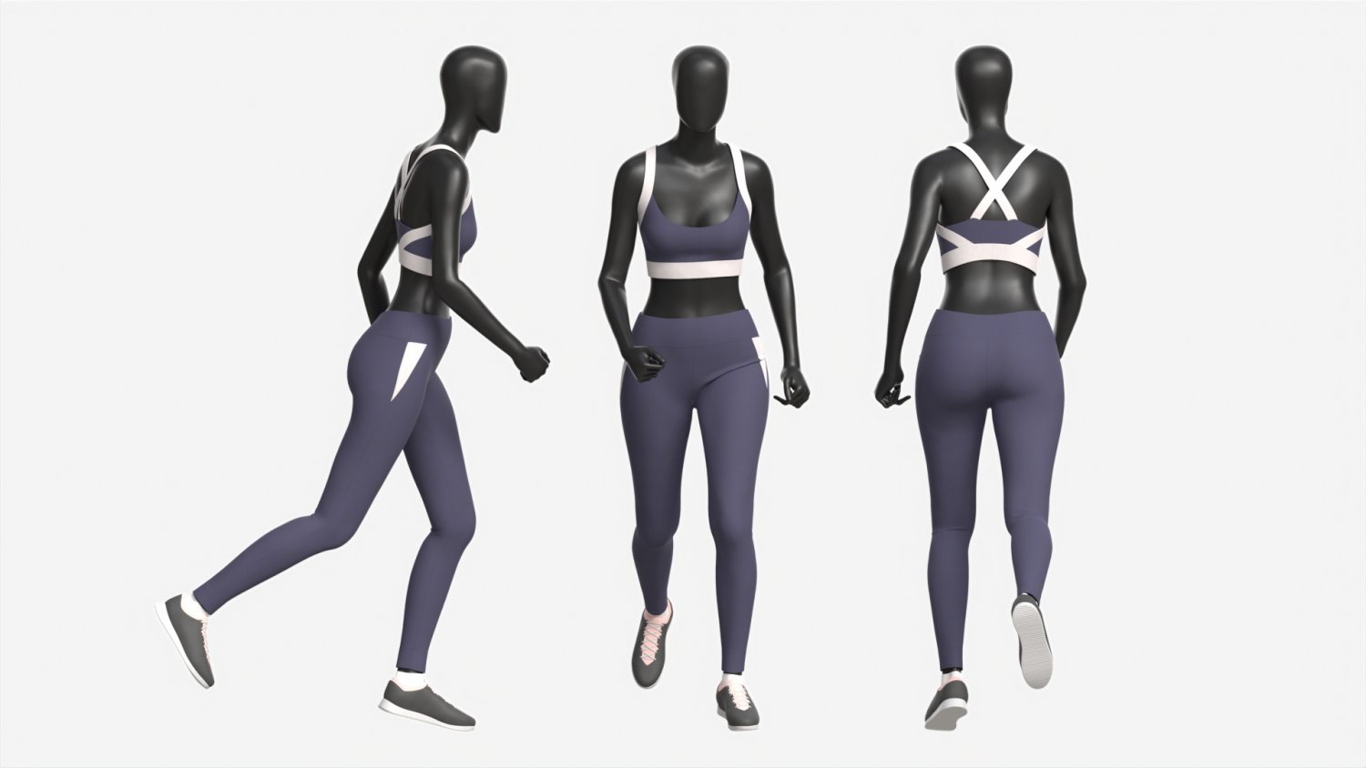 Female Mannequin in Sport Clothes in Action 3D Model in Clothing 3DExport