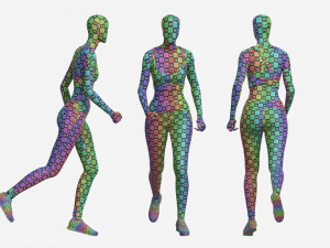 Female Mannequin in Sport Clothes in Action 3D Model