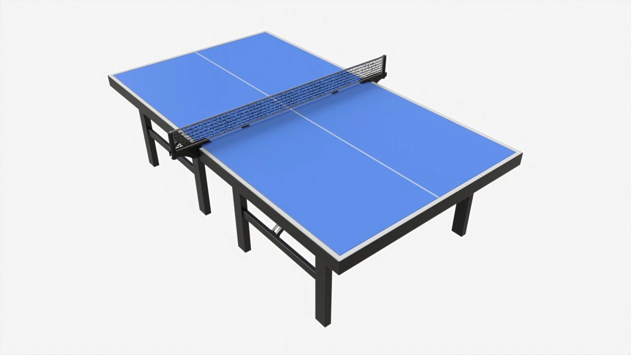 Indoor Table Tennis Table ITTF 3D Model .c4d .max .obj .3ds .fbx .stl .blend