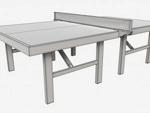 Indoor Table Tennis Table ITTF 3D Model