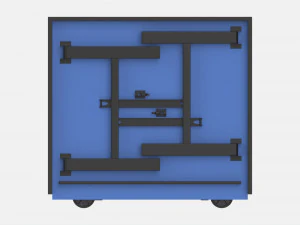 Indoor Table Tennis Table ITTF Folded 3D Model