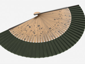 Japanese Bamboo Folding Hand Fan Modèle 3D