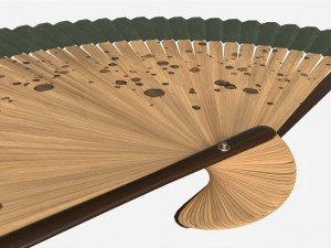 Japanese Bamboo Folding Hand Fan Modèle 3D