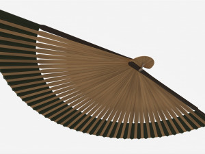 Japanese Bamboo Folding Hand Fan Modèle 3D