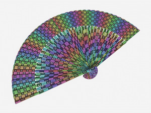 Japanese Bamboo Folding Hand Fan Modèle 3D