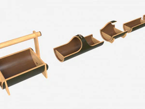Japanese Bamboo Fruit and Snack Tray 3D Model
