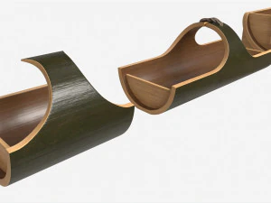 Japanese Bamboo Fruit and Snack Tray 3D Model