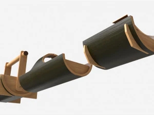 Japanese Bamboo Fruit and Snack Tray 3D Model