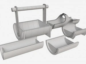 Japanese Bamboo Fruit and Snack Tray 3D Model