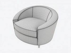 Lounge Chair Baker Ellipse 3D Model