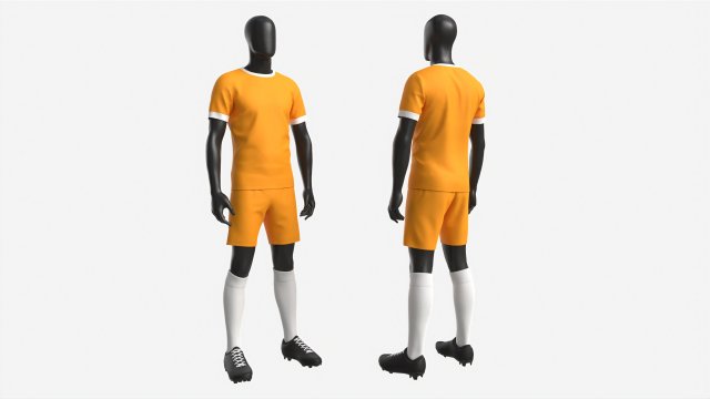 Male Manequin in Soccer Uniform 3D Model .c4d .max .obj .3ds .fbx .stl .blend 