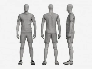 Male Manequin in Soccer Uniform 3D Model