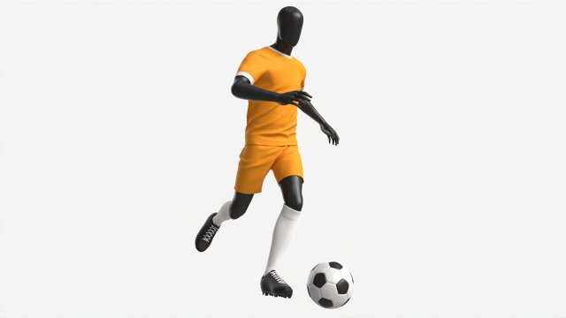 Male Manequin in Soccer Uniform in Action 01 3D Модель .c4d .max .obj .3ds .fbx .stl .blend 