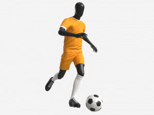 Male Manequin in Soccer Uniform in Action 01 Modelo 3D