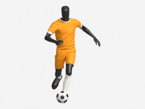 Male Manequin in Soccer Uniform in Action 01 3D Модель