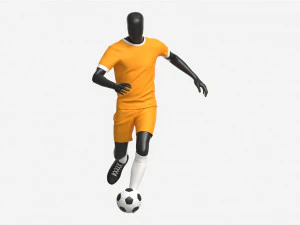 액션 01에서 축구 유니폼을 입은 남성 마네킹 3D 모델