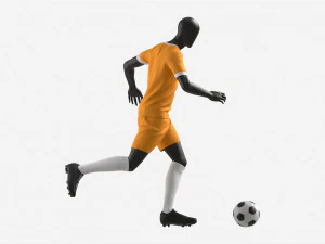 액션 01에서 축구 유니폼을 입은 남성 마네킹 3D 모델