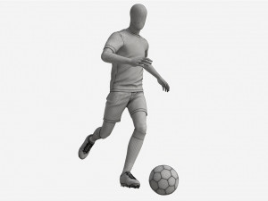 Male Manequin in Soccer Uniform in Action 01 3D Модель