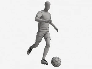 액션 01에서 축구 유니폼을 입은 남성 마네킹 3D 모델