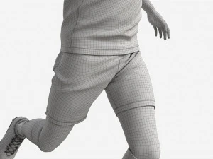 액션 01에서 축구 유니폼을 입은 남성 마네킹 3D 모델