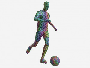 Male Manequin in Soccer Uniform in Action 01 3D Модель
