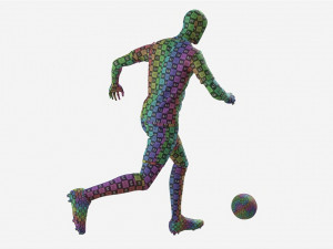 Male Manequin in Soccer Uniform in Action 01 3D Модель