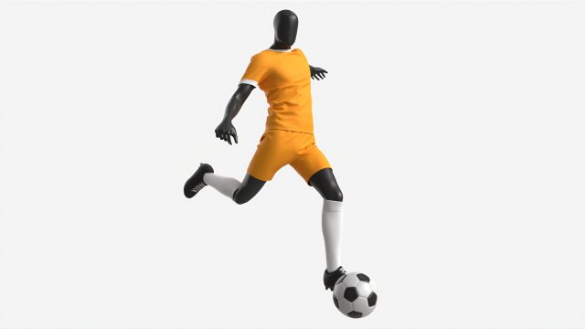 Male Manequin in Soccer Uniform in Action 02 3D मॉडल .c4d .max .obj .3ds .fbx .stl .blend 