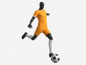Male Manequin in Soccer Uniform in Action 02 Modelo 3D