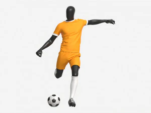 Male Manequin in Soccer Uniform in Action 02 3D Model