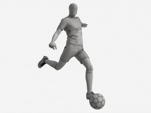 Male Manequin in Soccer Uniform in Action 02 3D मॉडल