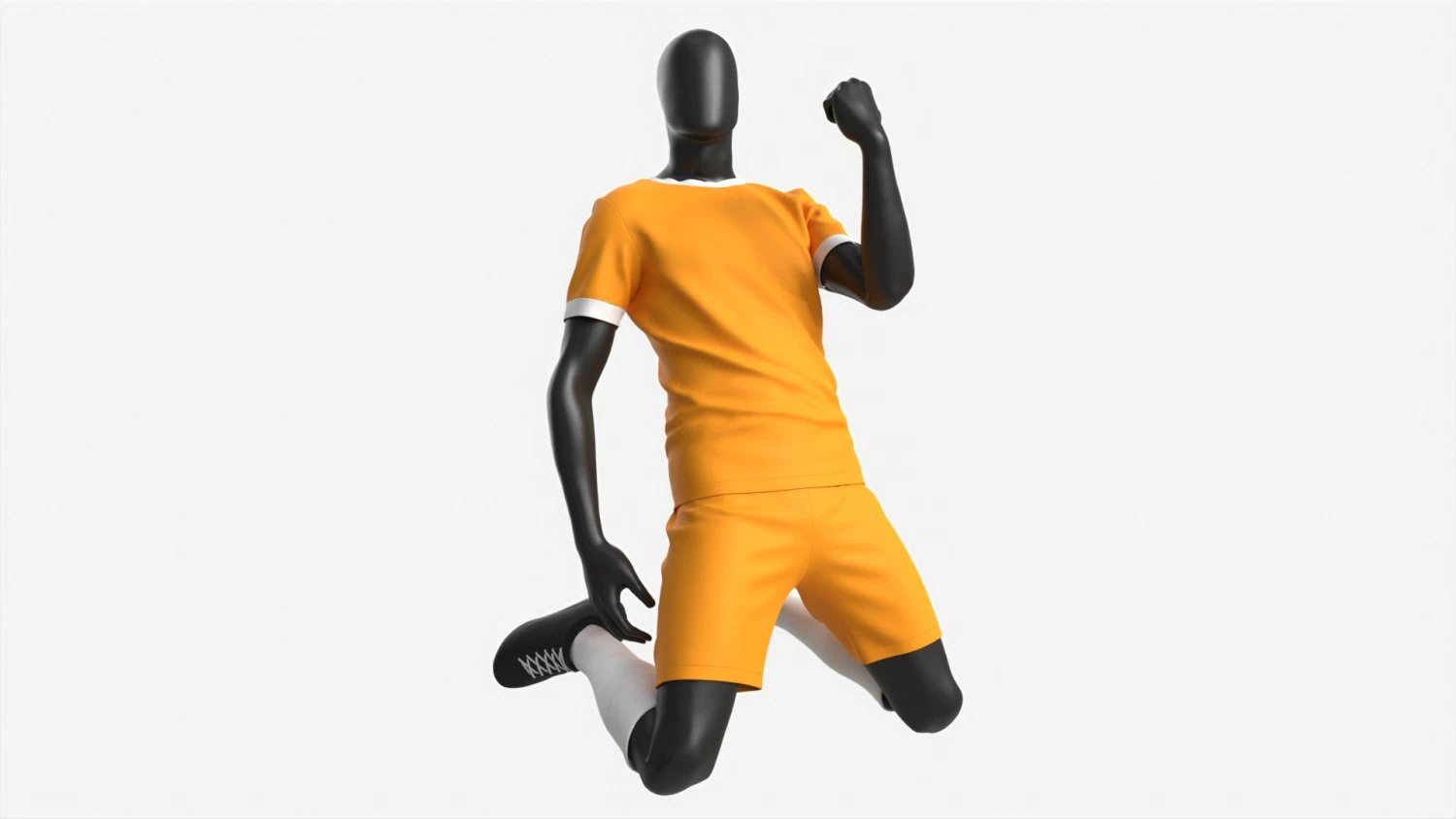 Male Manequin in Soccer Uniform in Action 03 3D Model .c4d .max .obj .3ds .fbx .stl .blend 