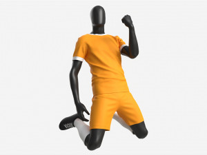 Male Manequin in Soccer Uniform in Action 03 3D Model