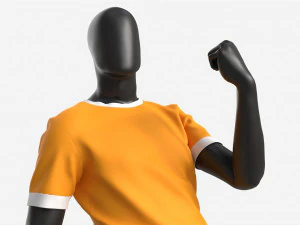Male Manequin in Soccer Uniform in Action 03 3D Model