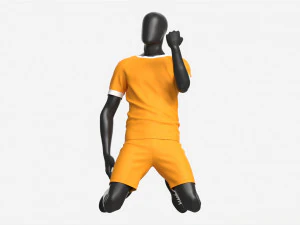 Male Manequin in Soccer Uniform in Action 03 3D Model