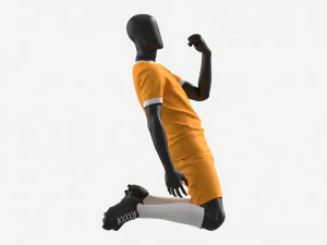 Male Manequin in Soccer Uniform in Action 03 3D Model