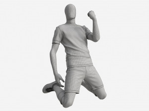Male Manequin in Soccer Uniform in Action 03 3D 모델