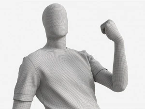Male Manequin in Soccer Uniform in Action 03 3D Model