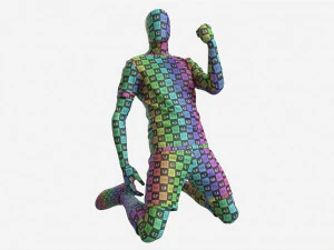 Male Manequin in Soccer Uniform in Action 03 3D Model