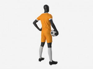 Male Manequin in Soccer Uniform with Ball 01 Modelo 3D