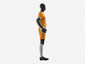 Male Manequin in Soccer Uniform with Ball 01 Modelo 3D
