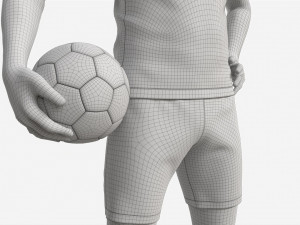 Male Manequin in Soccer Uniform with Ball 01 Modelo 3D