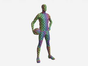 Male Manequin in Soccer Uniform with Ball 01 Modelo 3D