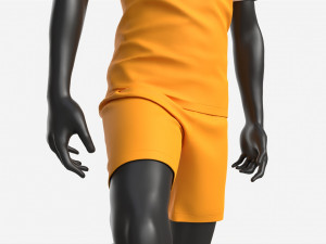 Male Manequin in Soccer Uniform with Ball 02 3D Model
