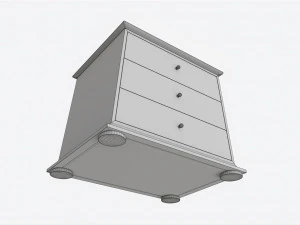 Nightstand Baker Sans Flora 3D Model