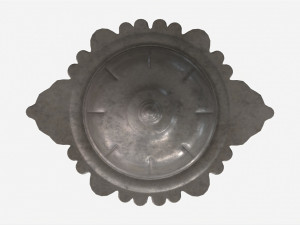 Old Metal Serving Butter Dish with Dome 3D Модель