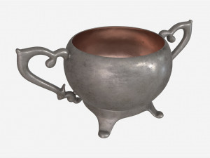 Old Metal Sugar Bowl Modelo 3D