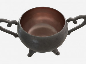 Old Metal Sugar Bowl 3D Model