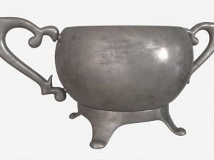 Old Metal Sugar Bowl 3D Model
