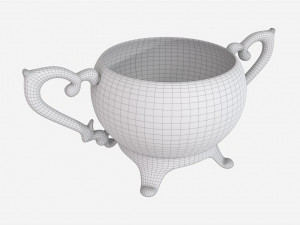 Old Metal Sugar Bowl 3D Model